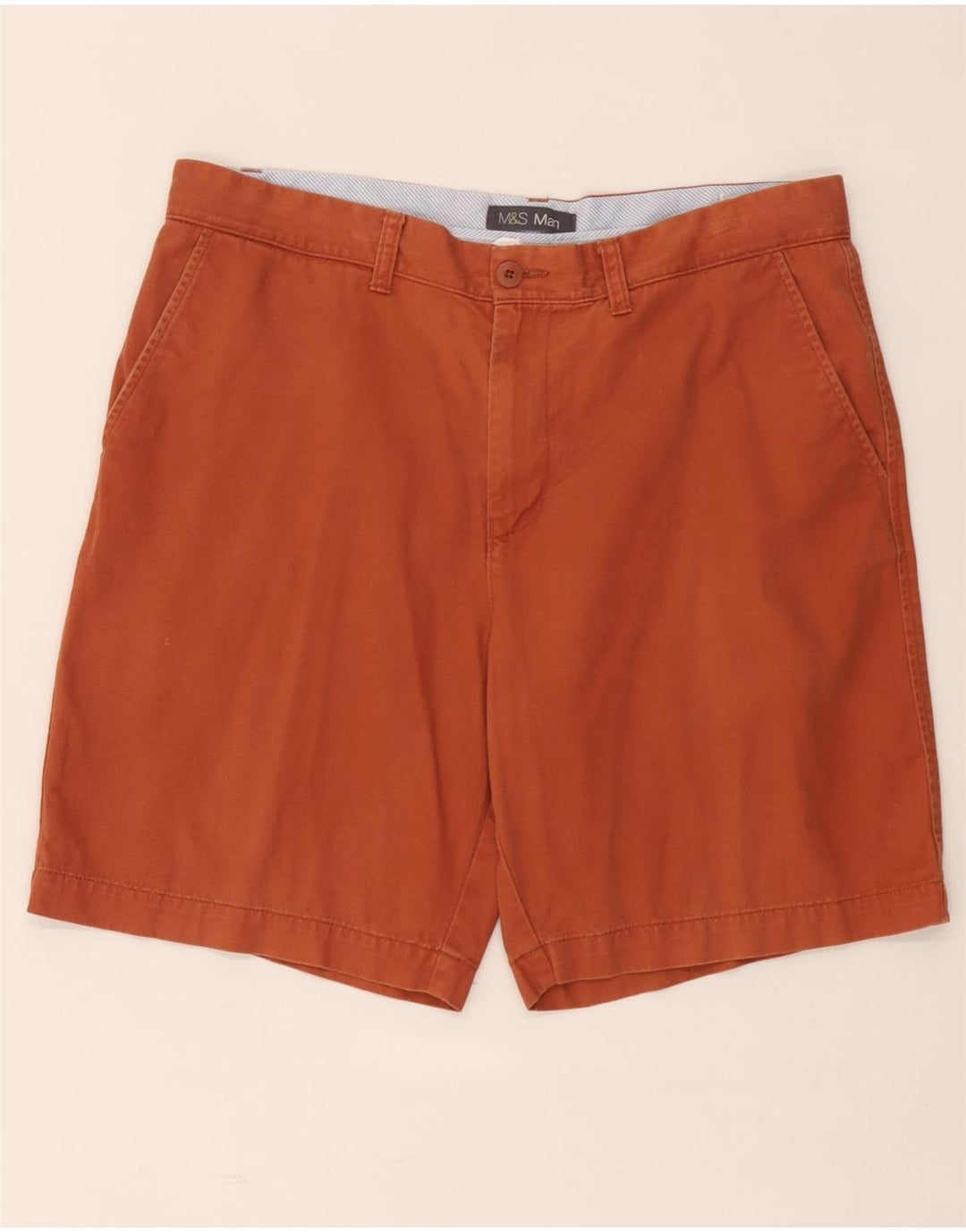 Shorts chino masculino Marks & Spencer W36 grande algodão laranja