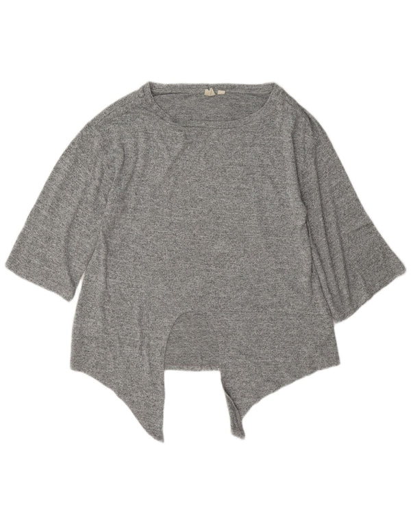 Top túnica assimétrica oversized feminina Gap Reino Unido 6 XS poliéster manchado cinza