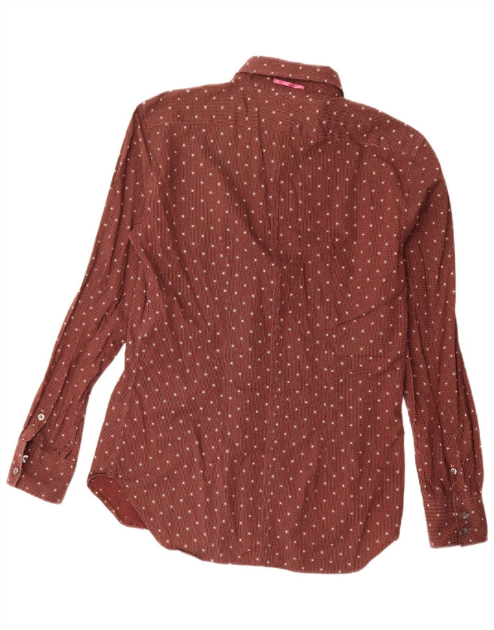PAUL SMITH Camisa masculina média vermelha manchada