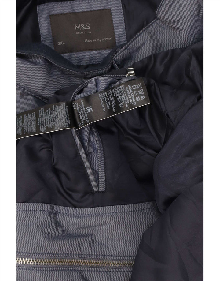 Jaqueta bomber masculina Marks & Spencer UK 46 3XL azul colorblock algodão