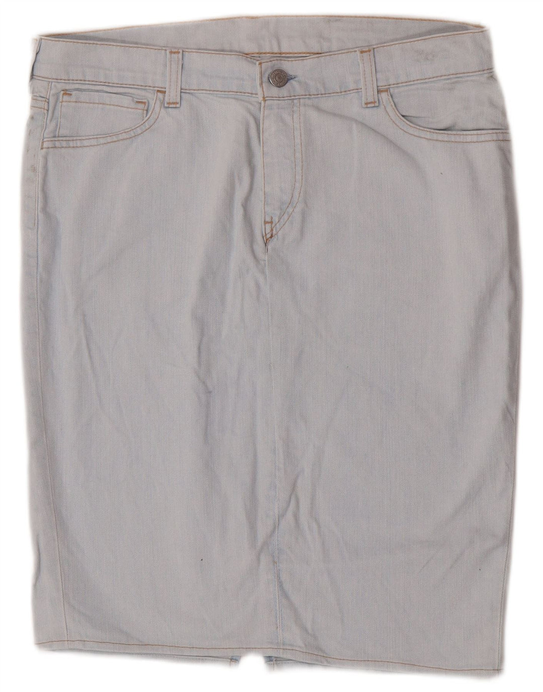 Saia jeans feminina Levi's W32 grande algodão azul