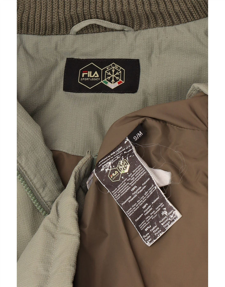 Jaqueta masculina Fila com capuz acolchoada UK 38 poliamida verde médio