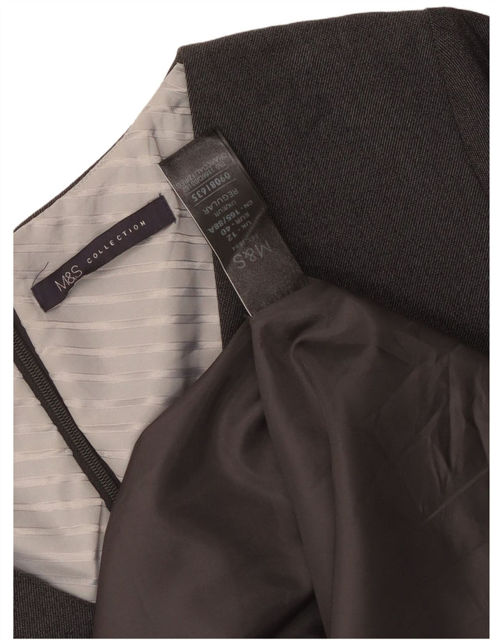 Vestido bainha feminino Marks & Spencer Reino Unido 12 poliéster cinza médio