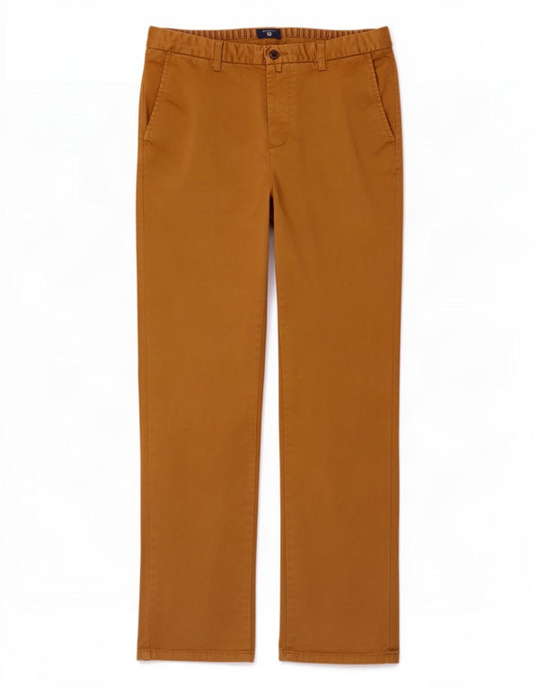 Calça Chino Masculina Slim Fit Gant W34 L34 Algodão Marrom