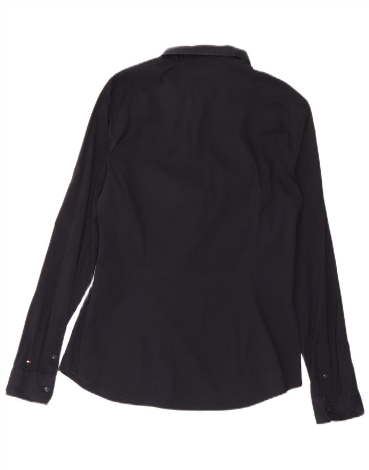 TOMMY HILFIGER Womens Slim Fit Shirt US 10 Large Navy Blue