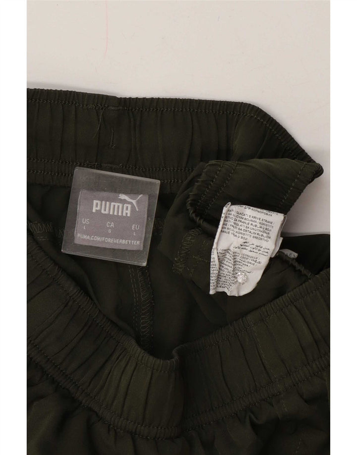 Shorts esportivos masculinos Puma grande poliéster cáqui