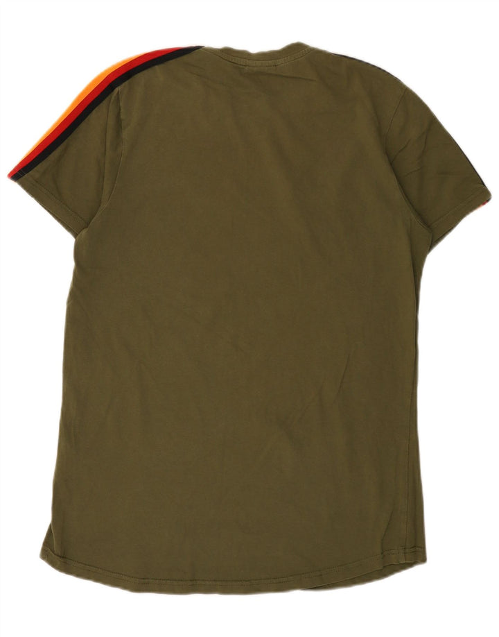 Camiseta masculina Ellesse Top médio verde algodão colorblock