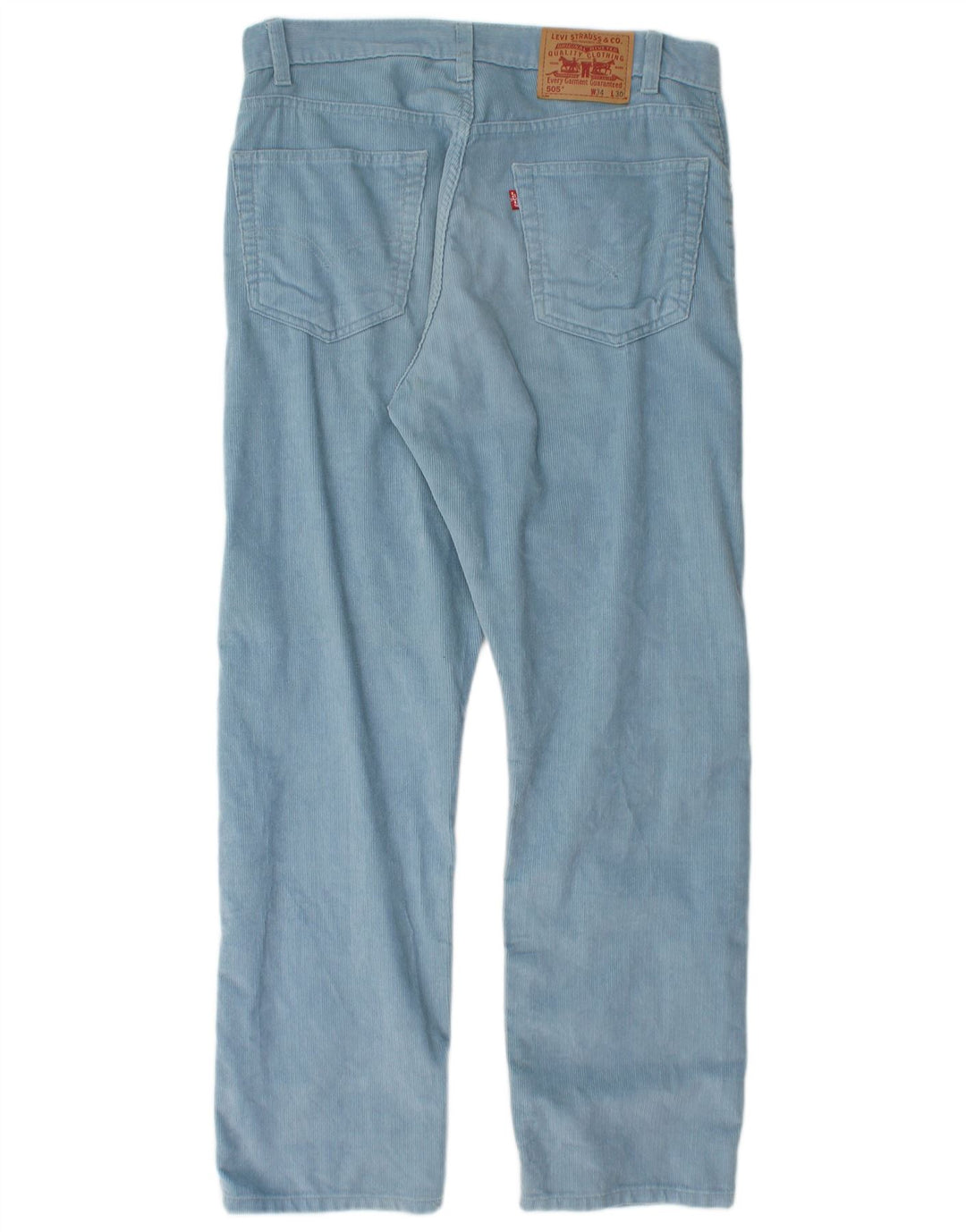 Calça masculina LEVI'S 505 reta de veludo W34 L30 algodão azul