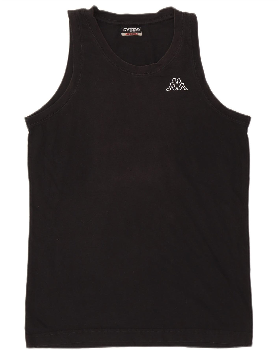 Kappa Mens Colete Top Médio Algodão Preto