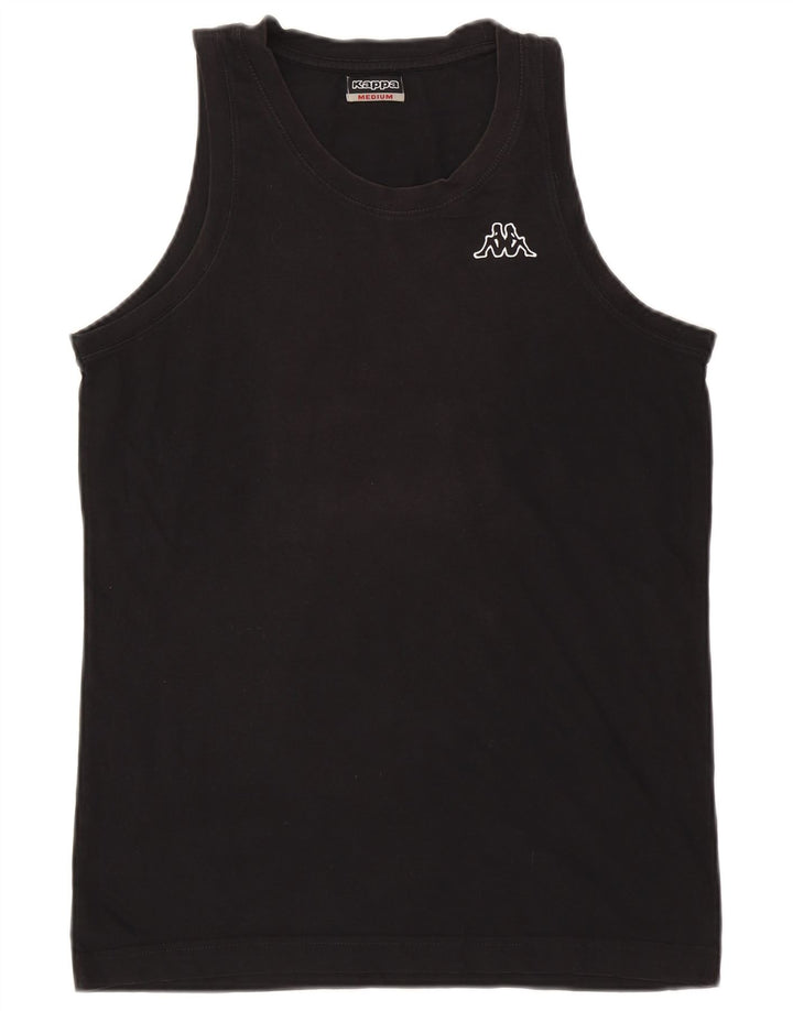 Kappa Mens Colete Top Médio Algodão Preto