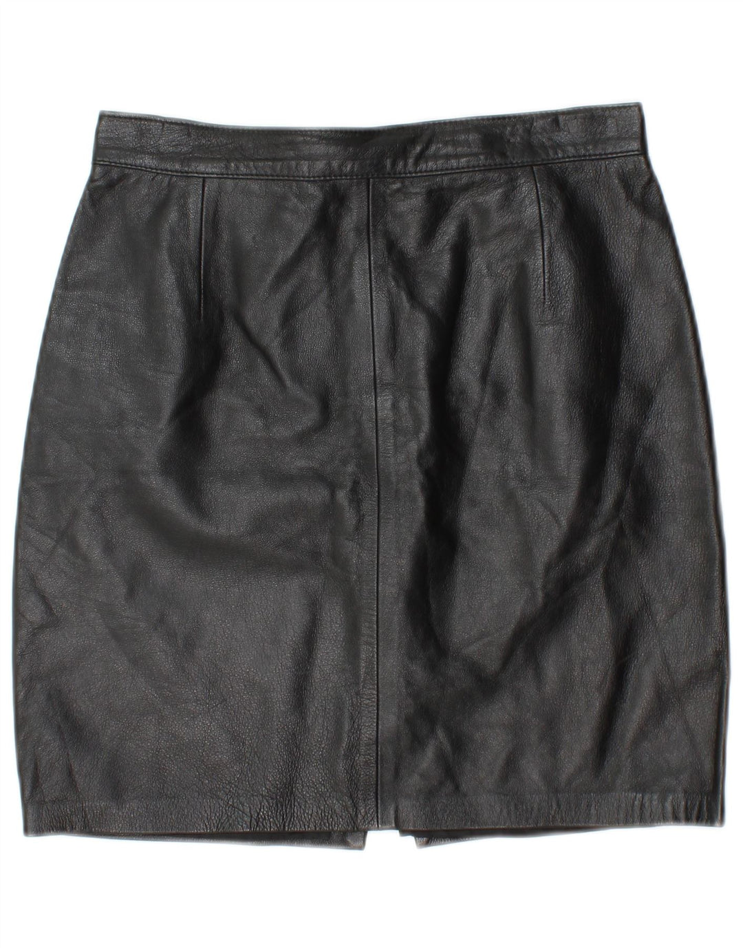 Saia feminina de couro MARY ALBERT IT 44 médio W28 couro preto