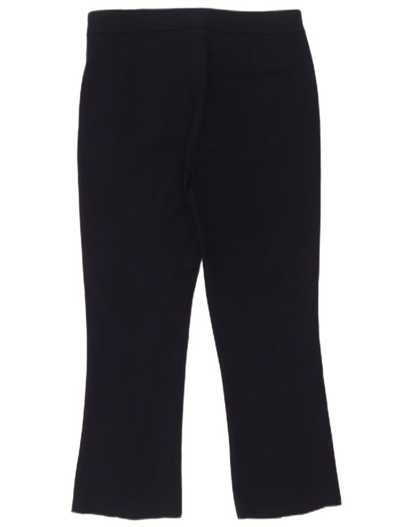 Calça feminina Zara Bootcut Chino pequena W29 L26 azul marinho