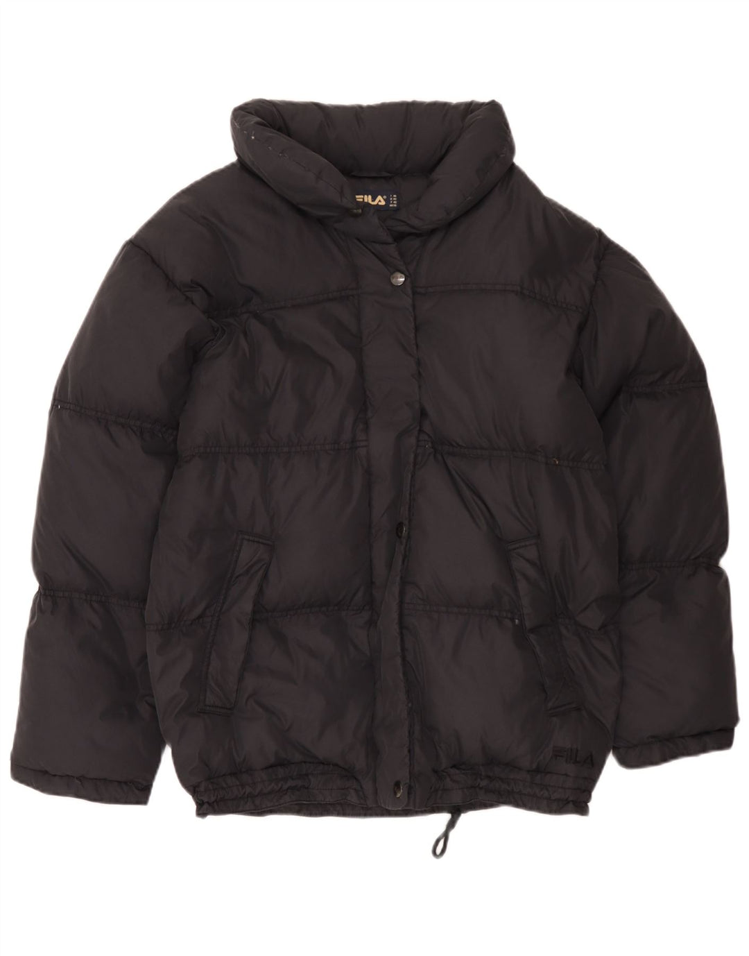 Jaqueta acolchoada com capuz feminino Fila IT 46 grande preto