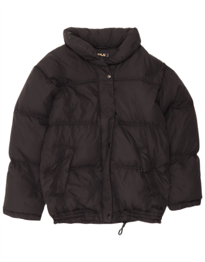 Jaqueta acolchoada com capuz feminino Fila IT 46 grande preto
