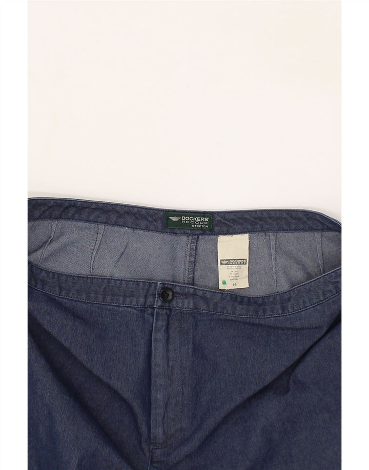 DOCKERS Womens Capri Trousers US 16 2XL W32 L22 Blue Cotton Vintage Dockers and Second-Hand Dockers from Messina Hembry 