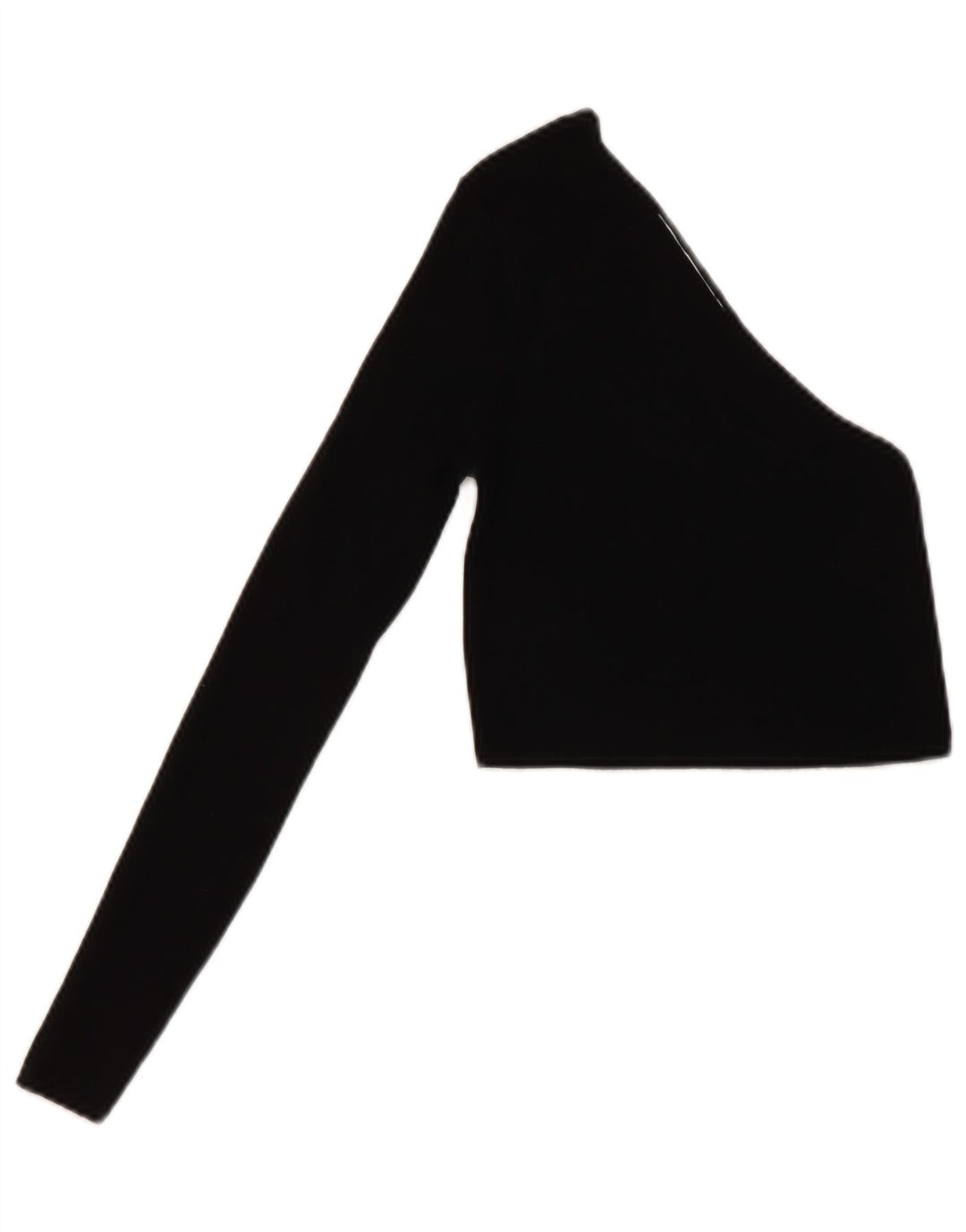 Zara Womens Crop One Ombro Top Reino Unido 8 Pequeno Preto Viscose