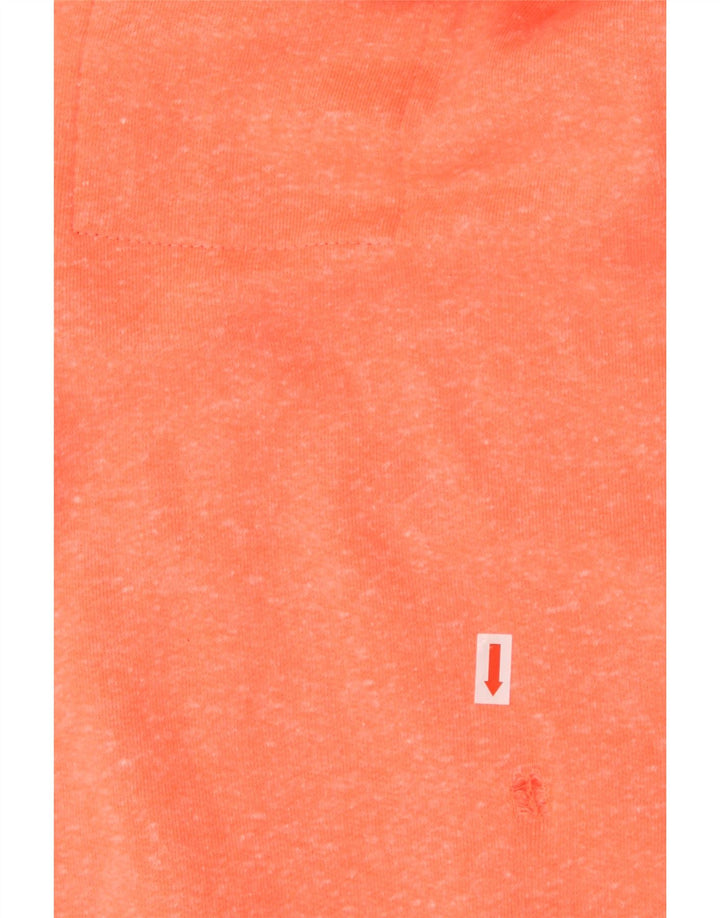 Suéter feminino SUPERDRY com capuz e zíper gráfico Reino Unido 10 pequeno laranja manchado