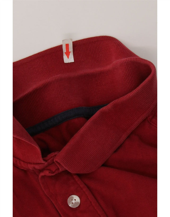 Camisa polo masculina Crew Clothing algodão vermelho médio