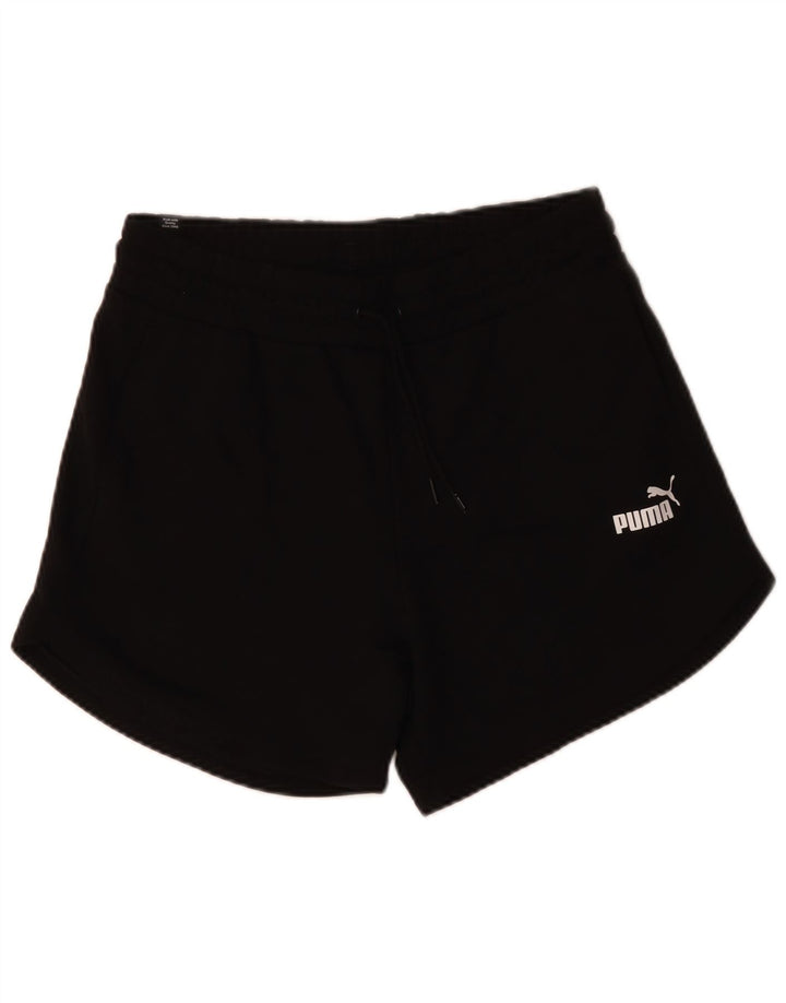 Shorts esportivos femininos PUMA médio algodão preto