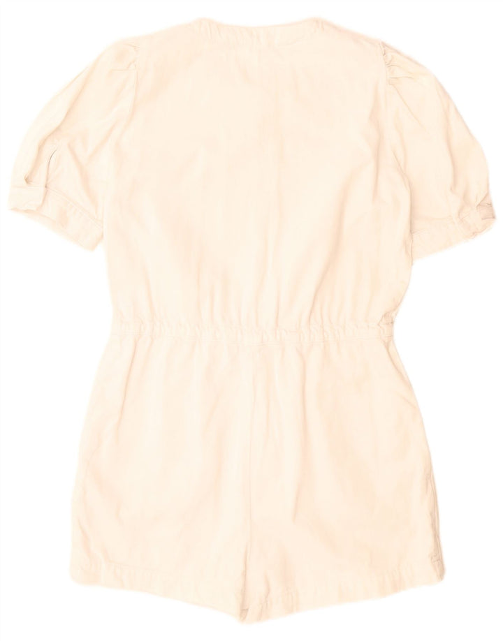 Macacão feminino Zara UK 10 pequeno algodão branco