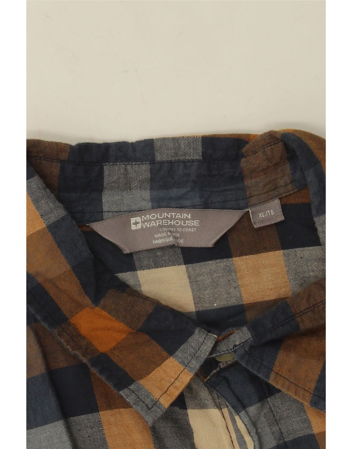 Camisa masculina de manga curta Mountain Warehouse XL algodão xadrez multicolorido
