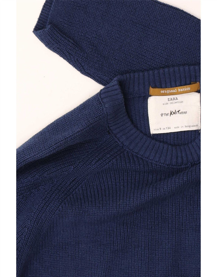 Suéter Zara Boys com gola redonda 8-9 anos azul marinho