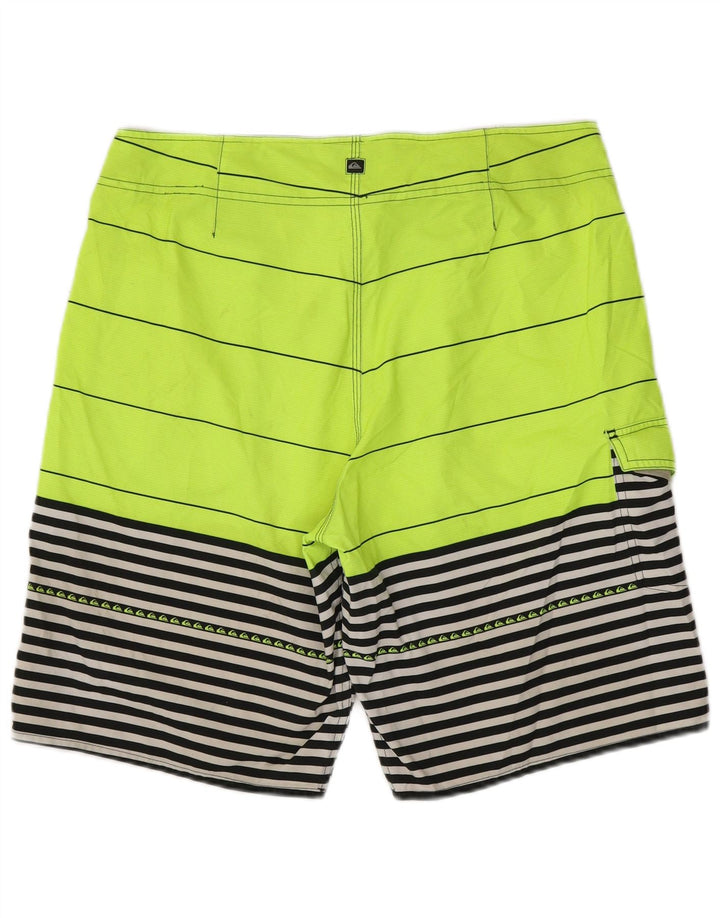 Shorts de natação masculino QUIKSILVER poliéster listrado verde grande