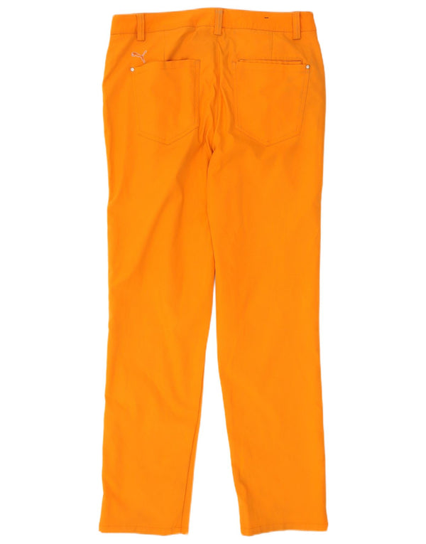Calça casual reta masculina Puma W32 L32 poliéster laranja