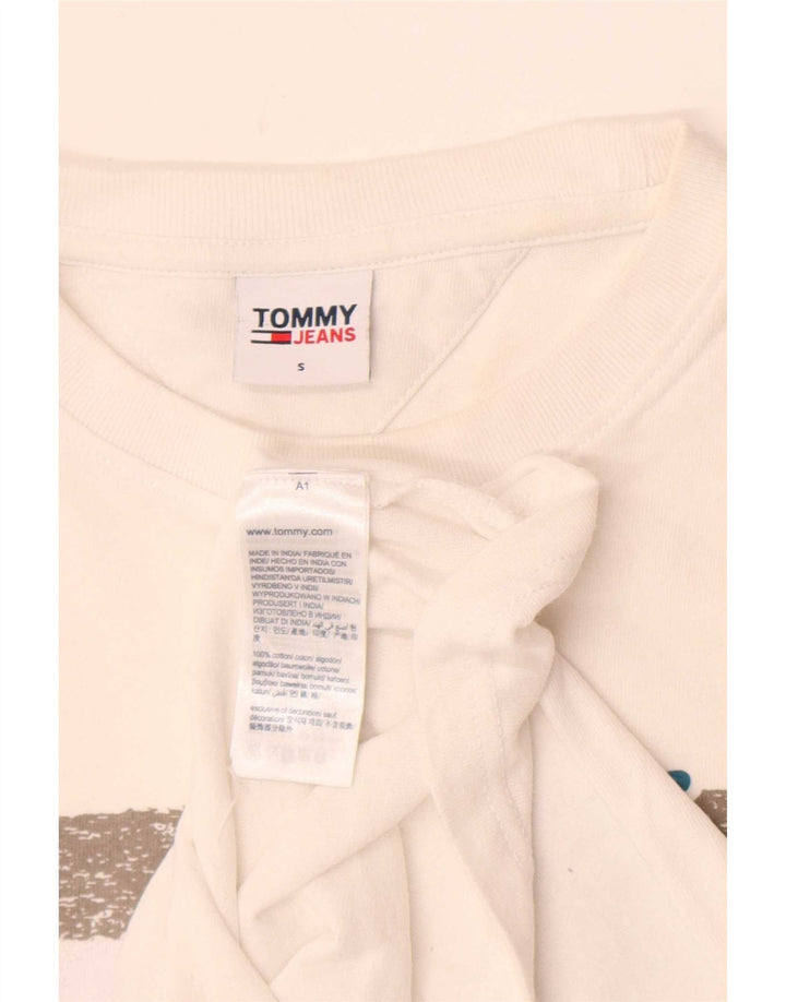 Tommy Hilfiger Camiseta masculina gráfica top pequeno algodão branco