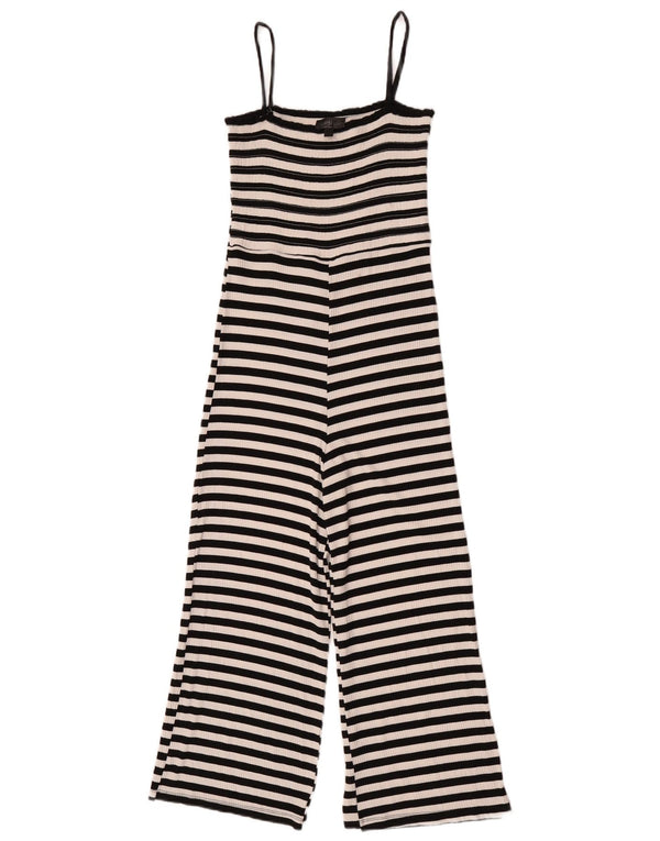 Macacão feminino Topshop sem mangas Reino Unido 10 viscose listrada preta pequena