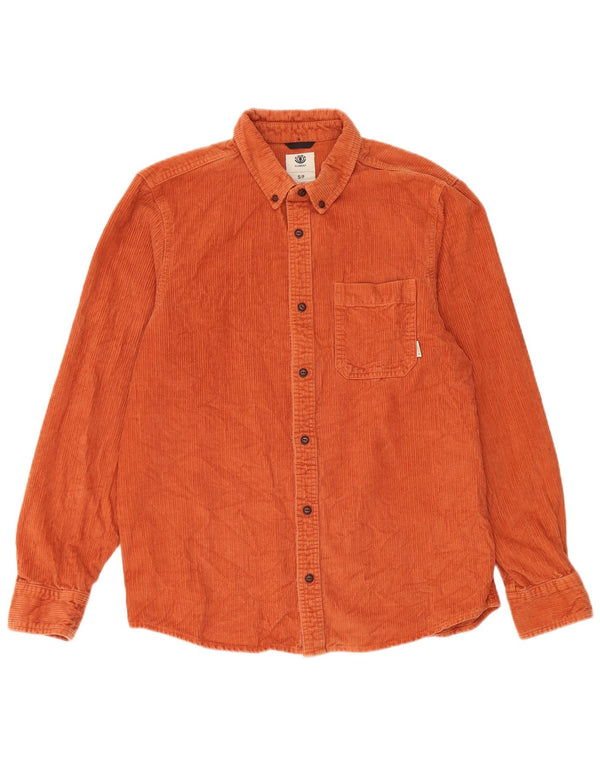 Camisa masculina de veludo Element pequena laranja algodão