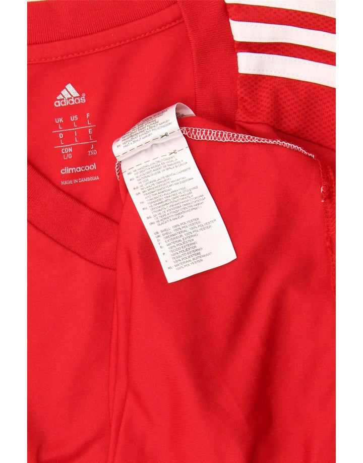 Adidas Mens Climacool Camiseta Top Grande Vermelho Colorblock Poliéster