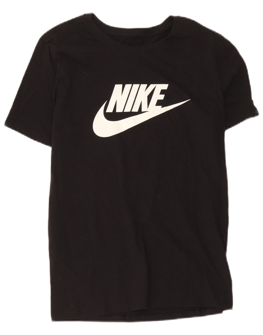 Camiseta Nike feminina gráfica Top UK 12 médio algodão preto