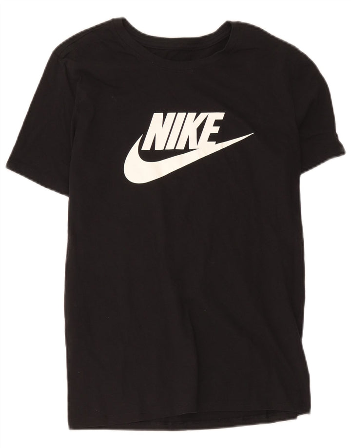 Camiseta Nike feminina gráfica Top UK 12 médio algodão preto