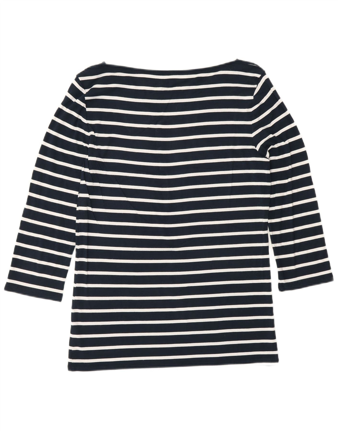 Tommy Hilfiger Top feminino manga 3/4 Reino Unido 10 pequeno listrado azul marinho