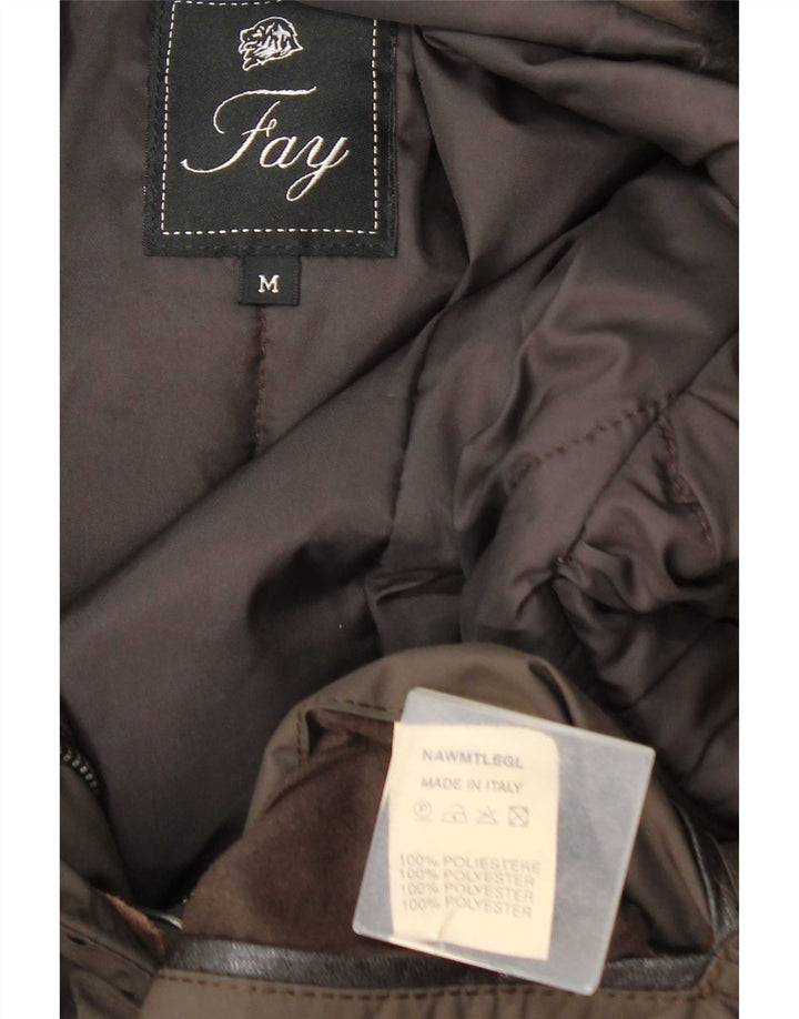 Casaco acolchoado feminino Fay UK 14 poliéster marrom médio