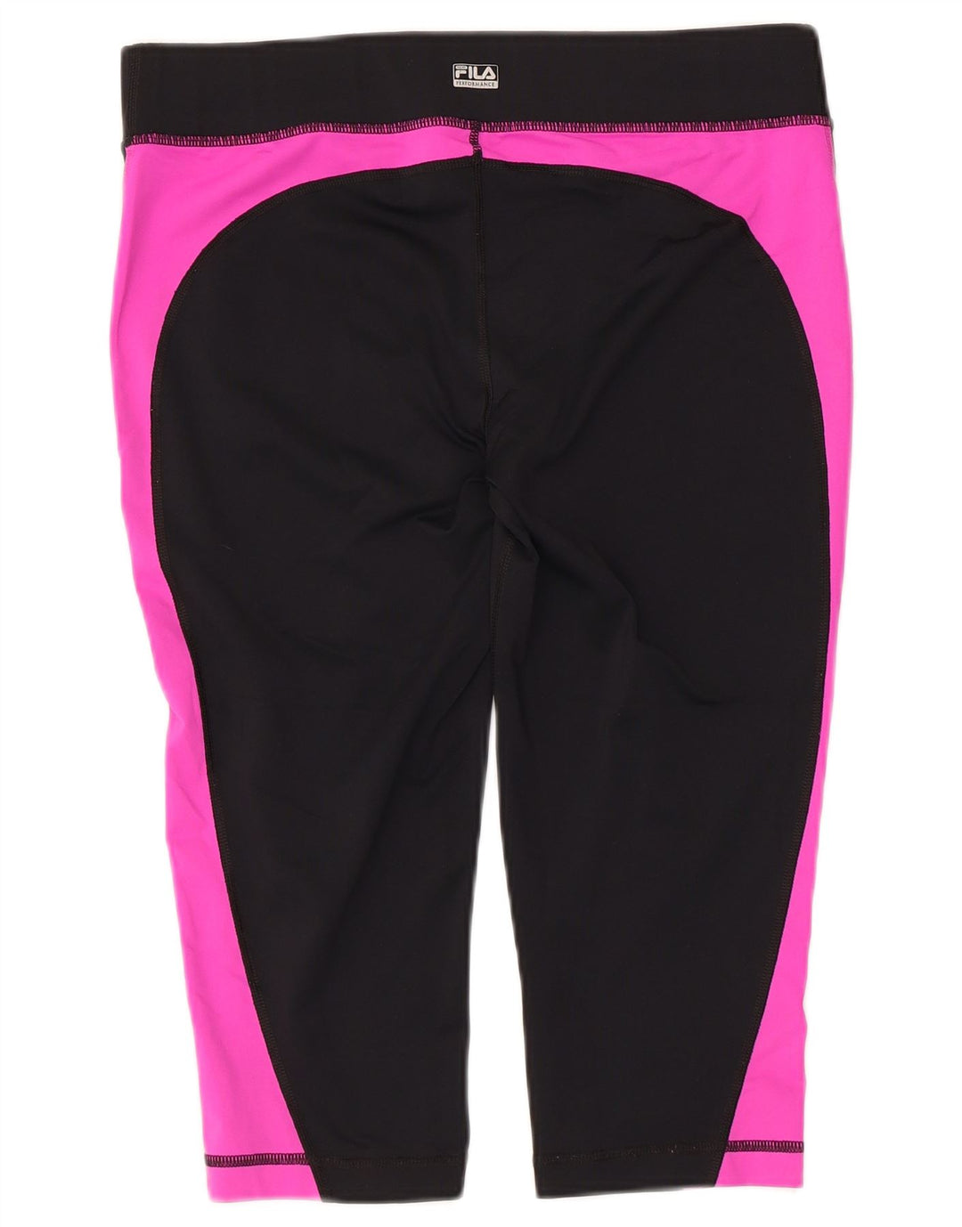 Fila Womens Capri Leggings UK 14 Médio Preto Colourblock Poliéster