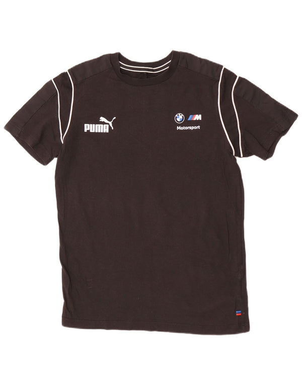 Puma Mens Camiseta Top Pequeno Algodão Preto