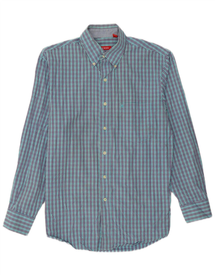 Camisa masculina IZOD xadrez azul médio