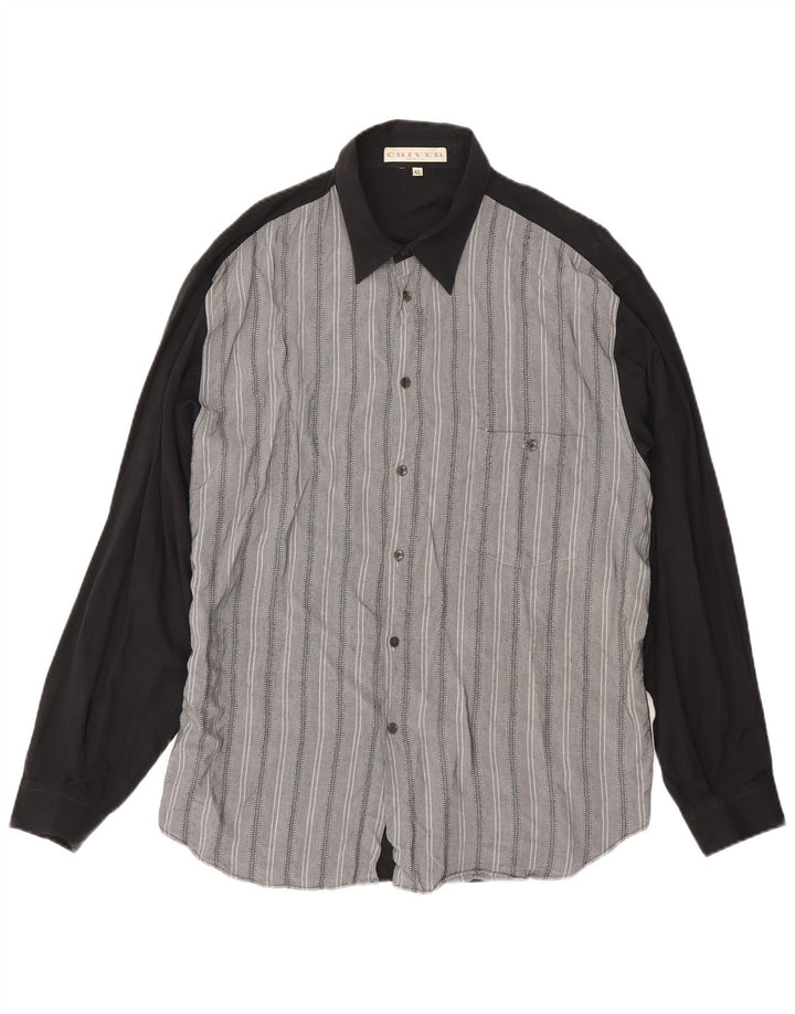 Camisa masculina CRIVER XL viscose listrada preta