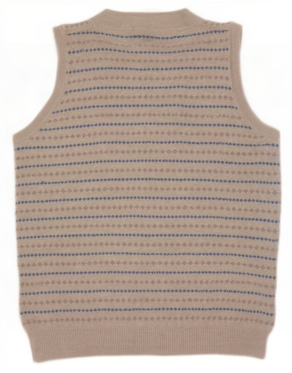 Zara Womens Vest Tank Top UK 12 Medium Grey Fair Isle Cotton