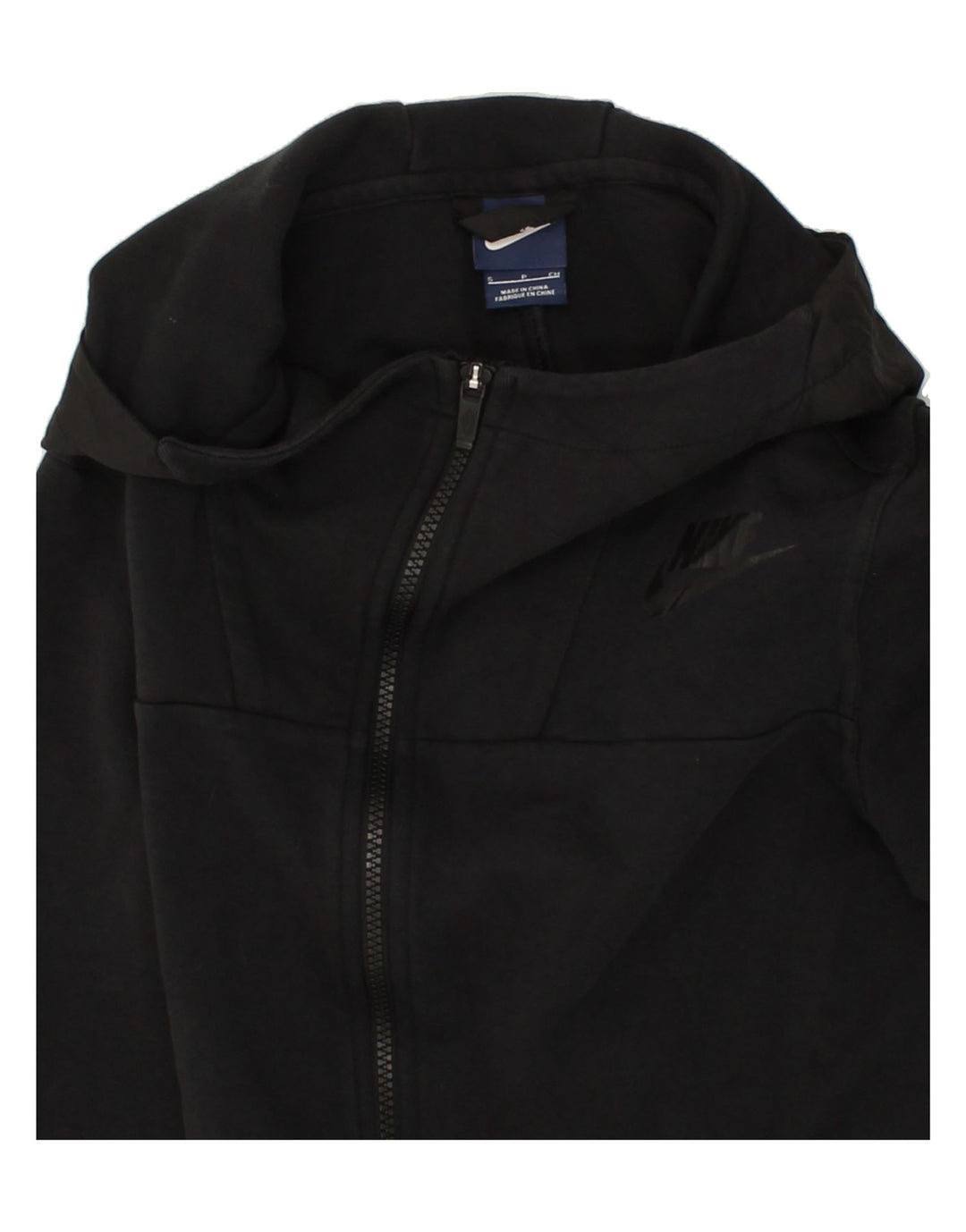 NIKE Womens Zip Hoodie Sweater UK 10 Small Black Cotton Vintage Nike and Second-Hand Nike from Messina Hembry 