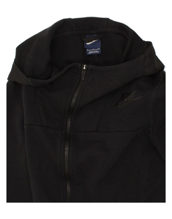 NIKE Womens Zip Hoodie Sweater UK 10 Small Black Cotton Vintage Nike and Second-Hand Nike from Messina Hembry 