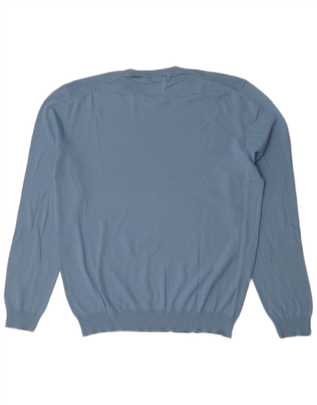 Suéter masculino Benetton com gola redonda XL algodão azul