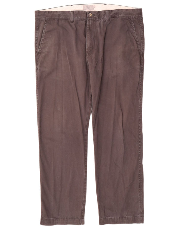 Calça chino reta masculina Marks & Spencer W40 L29 algodão cinza