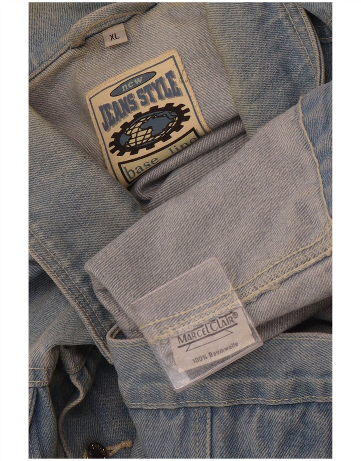 MARCEL CLAIR Mens Denim Gilet UK 42 XL Algodão Azul