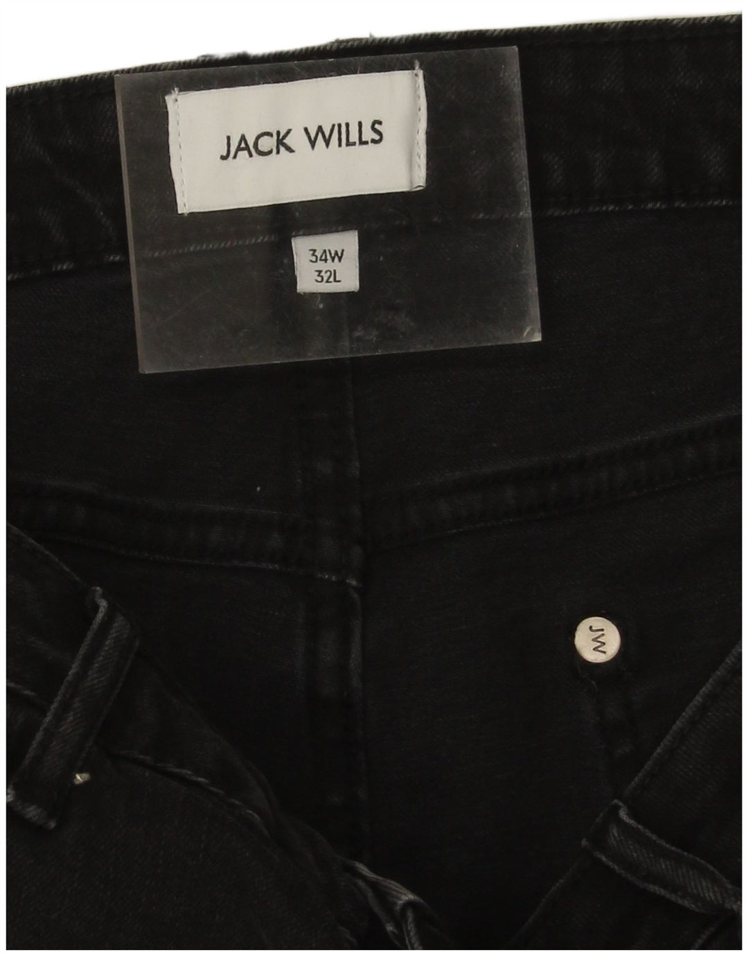 Jack Wills Mens Jeans Slim W34 L29 Algodão Preto