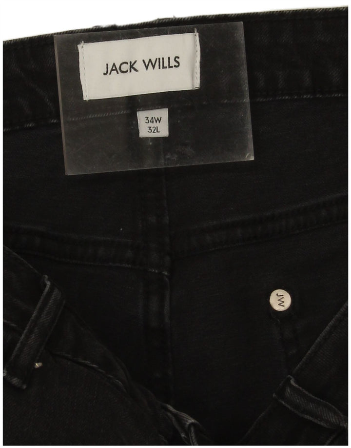 Jack Wills Mens Jeans Slim W34 L29 Algodão Preto