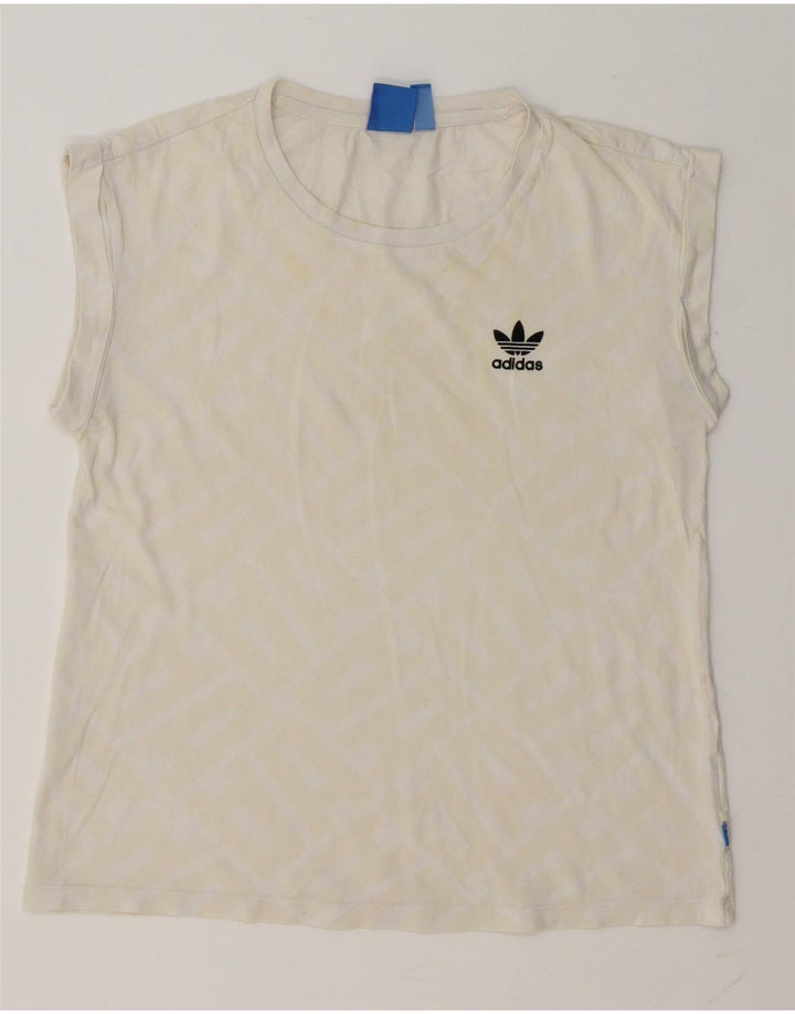 Camiseta Adidas Feminina Graphic Top UK 10 Pequena Off White