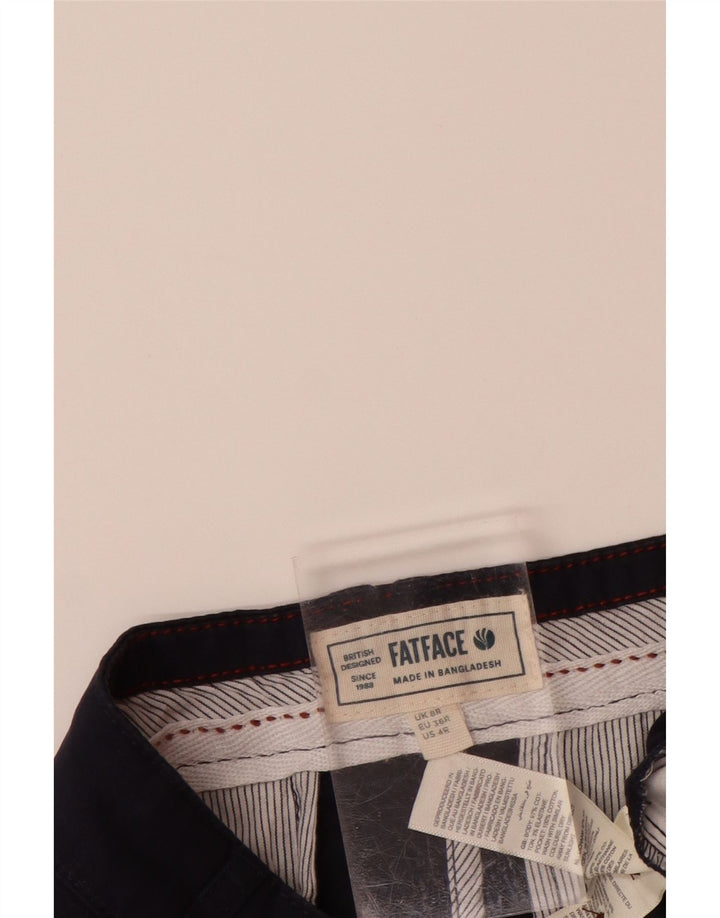 Shorts chino feminino FAT FACE UK 8 pequeno W30 algodão azul marinho